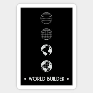 World Builder white on black Sticker